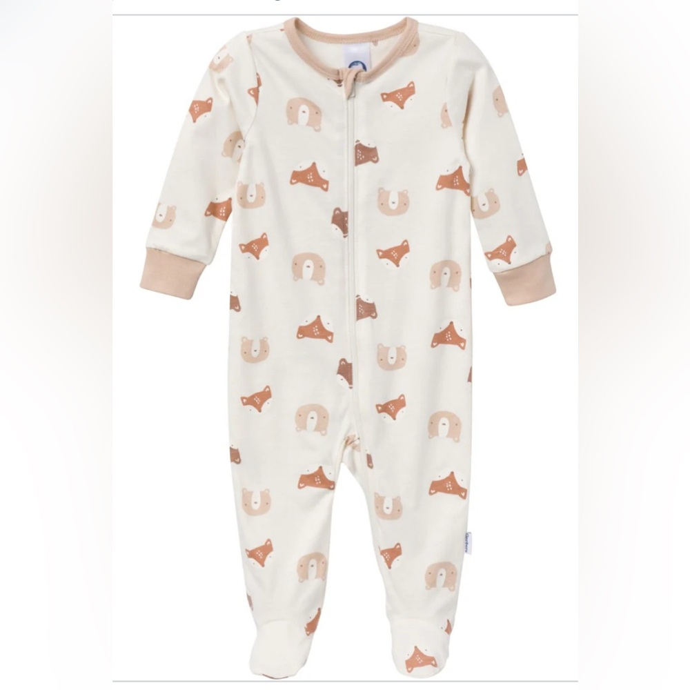 Gerber Cream and Tan Animal Print Footie
